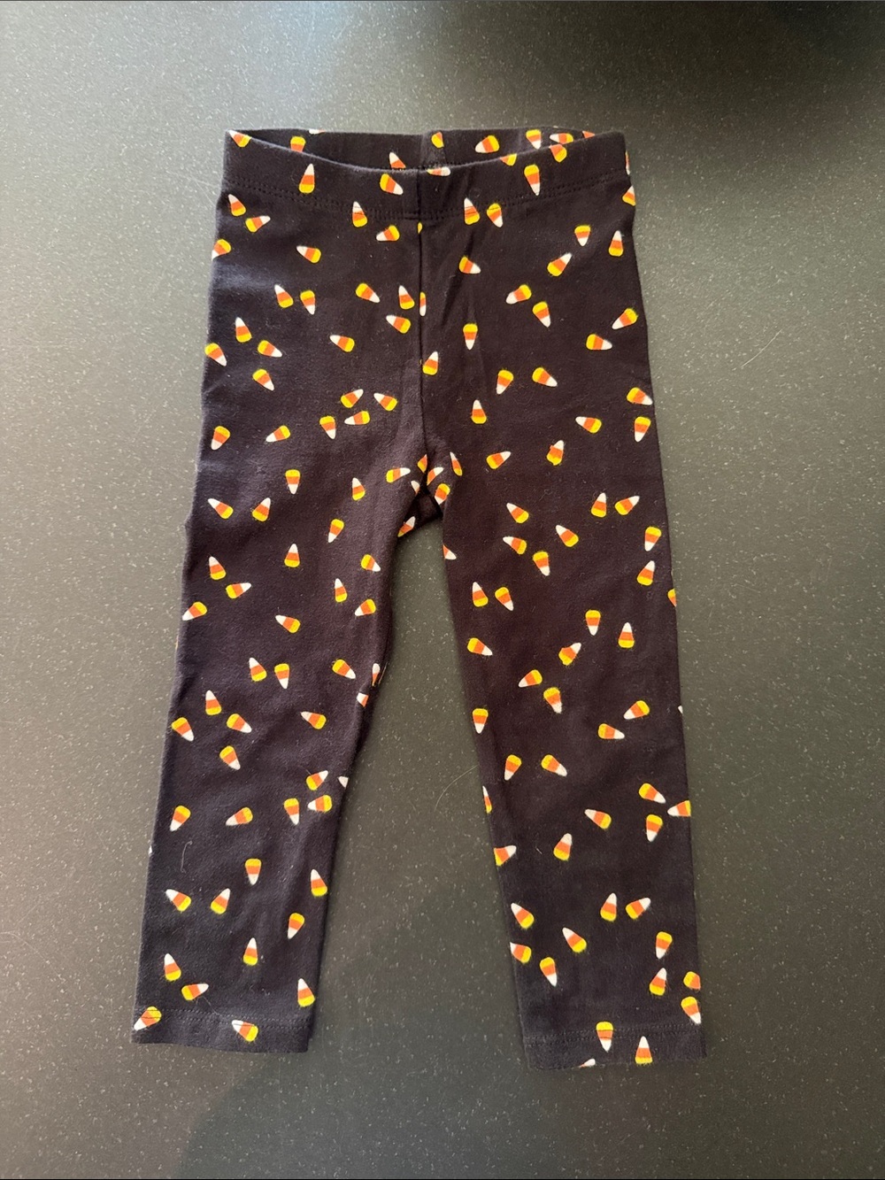 Kids Black Leggings with Candy Corn Print 18-24 months
